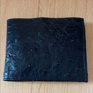 Black full ostrich men’s Leather Wallet